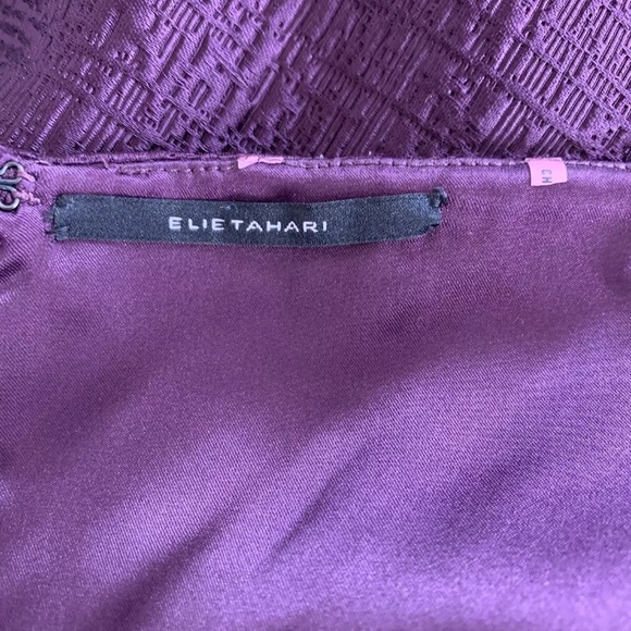 Elie Tahari Plum Purple Textured Cocktail Dress - Size Extra Small - Picture 5 of 5